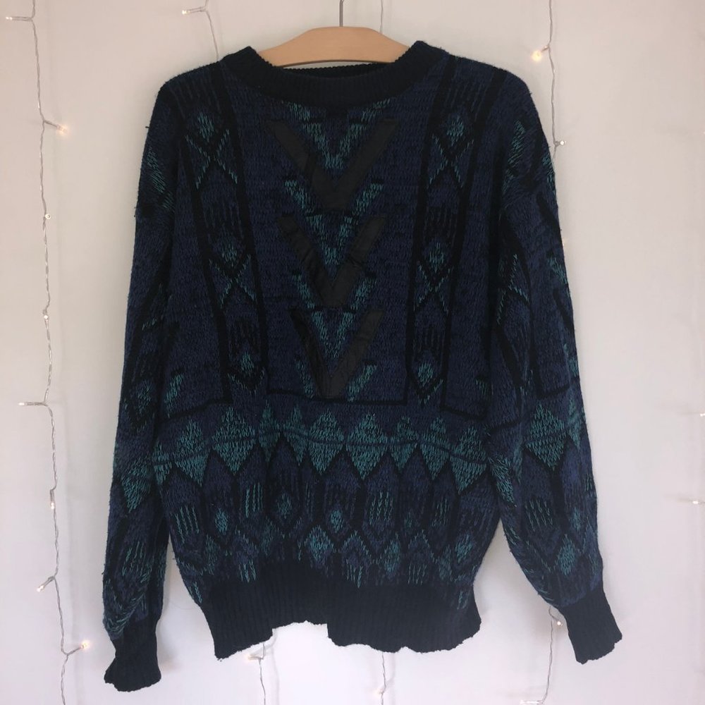 Vintage Crewneck with Faux Leather Accents